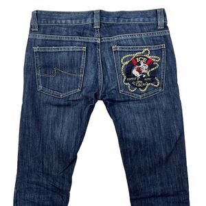 Vintage Ice Iceberg Women Denim Skinny Blue Jeans Straight Leg Pants US 27